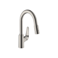 Смеситель Hansgrohe M42-H180 для кухни с выдвижным изливом Stainless Steel Finish (71801800)