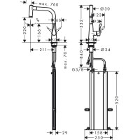 Смеситель hansgrohe Metris M71 для кухонной мойки, хром 73800000