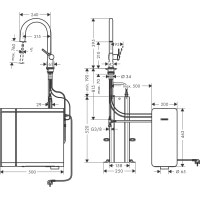 Смеситель hansgrohe Aqittura M91 SodaSystem 210 для кухонной мойки, хром 76806000