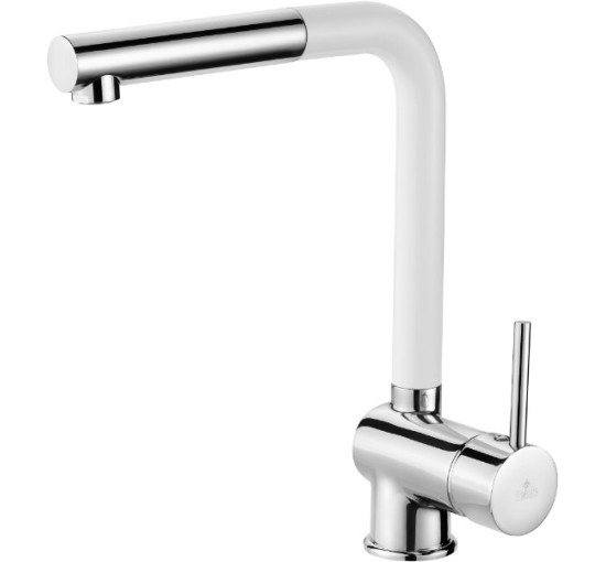 Смеситель для мойки Deante Aster хром/белый с выдвижным носиком (BCA W730)
