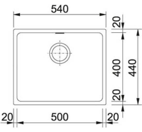 Кухонная мойка Franke Kubus KBG 110-50 (125.0459.026) гранитная - монтаж под столешницу - цвет Сахара