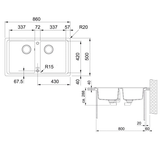 Кухонная мойка Franke Basis BFG 620 (114.0363.939) гранитная - врезная - оборотная - цвет Бежевый