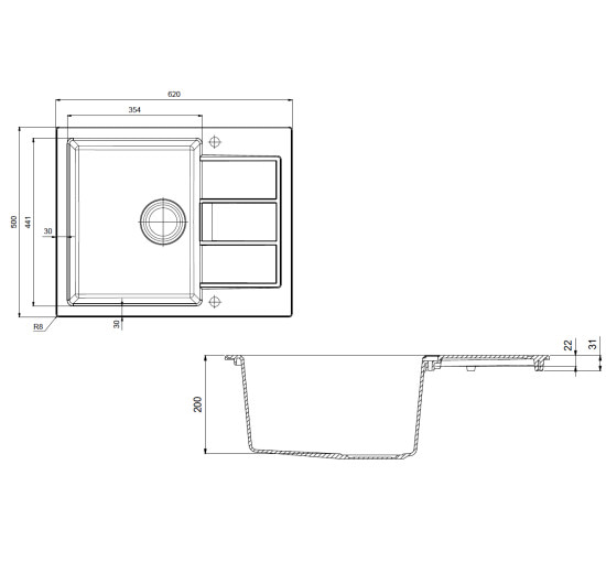 Кухонная мойка Franke Sirius SID 611-62 (114.0497.936) из тектонайта - врезная - оборотная - цвет Маскарпоне (2 отверстия)