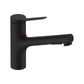 Смеситель Hansgrohe Zesis M33 150 2jet кухонный с вытяжным изливом (74800670) Matt Black