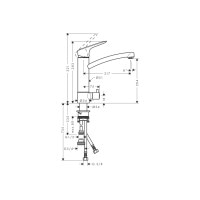 Смеситель Hansgrohe Logis M31 220 для кухни с запорным клапаном (71834000)