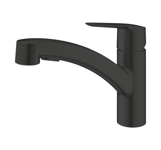 Змішувач для кухні із висувною лійкою GROHE QuickFix Start чорний латунь 303072431