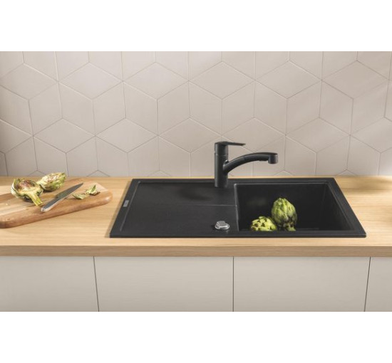 Змішувач для кухні із висувною лійкою GROHE QuickFix Start чорний латунь 303072431