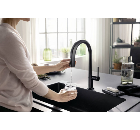 Змішувач hansgrohe Aqittura M91 SodaSystem 210 для кухонної мийки, під сталь 76836800