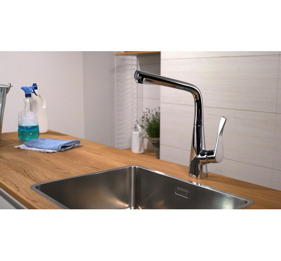 Змішувач hansgrohe Metris для кухонної мийки 14822800 під сталь