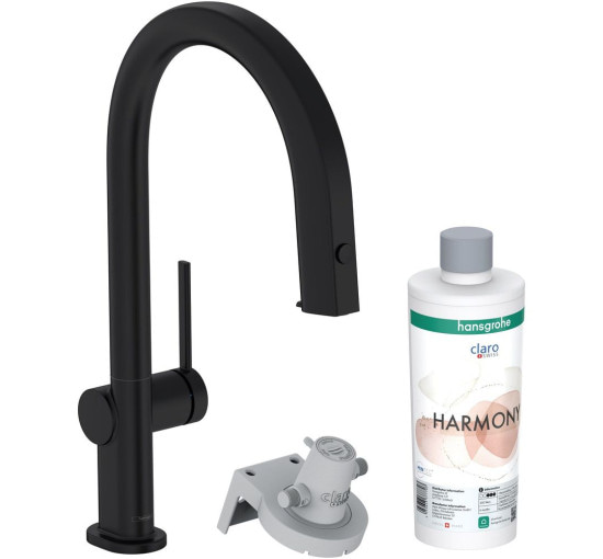 Смеситель для кухни с краном для фильтрованной воды HANSGROHE Aqittura M91 черный латунь 76801670