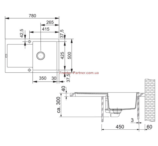 Кухонная мойка Franke Maris MRG 611 (114.0565.117) гранитная - врезная - оборотная - цвет Серый камень