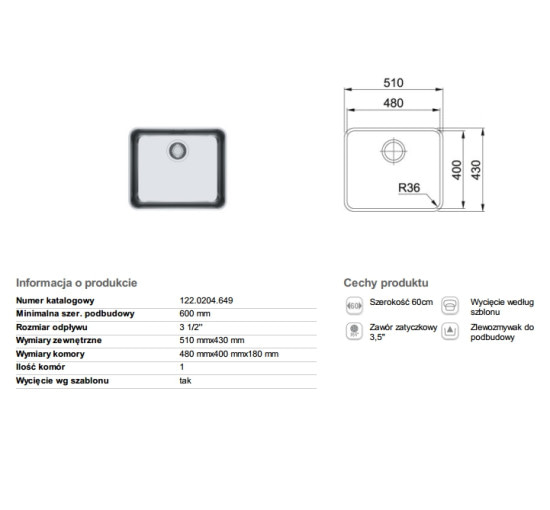 Кухонная мойка Franke ATON ANX 110-48 510-430 (122.0204.649)