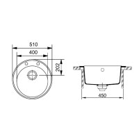 Кухонная мойка Franke RONDA ROG 610-41 шторм 510x510 (114.0381.024)