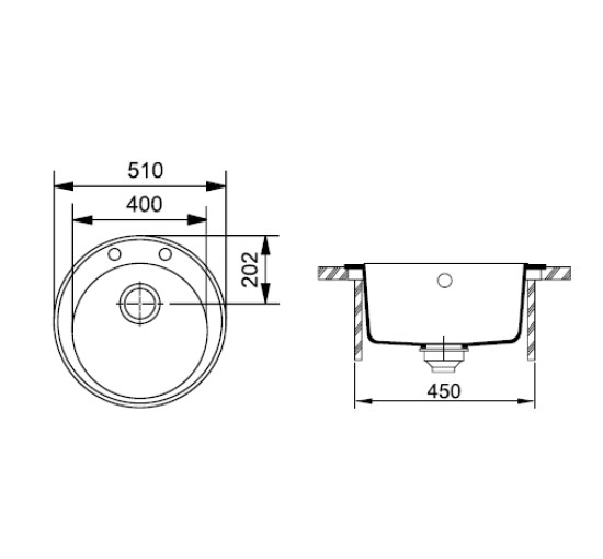 Кухонная мойка Franke RONDA ROG 610-41 шторм 510x510 (114.0381.024)