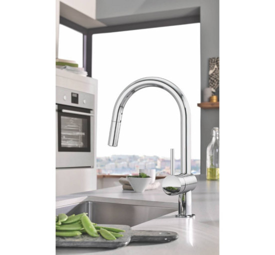 Змішувач для кухні з висувним виливом Grohe Minta 32321002