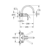 Змішувач для кухні Grohe Eurosmart 32482002