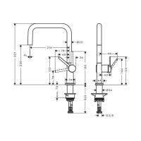Змішувач Hansgrohe Talis M54 U 220 кухонний (72806000)