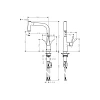 Змішувач Hansgrohe Metris Select 220 кухонний з витяжним душем (14834000)