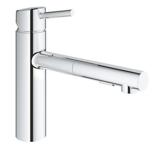 Смеситель для кухни однорычажный с выдвижной воронкой GROHE Concetto хром латунь 30273001