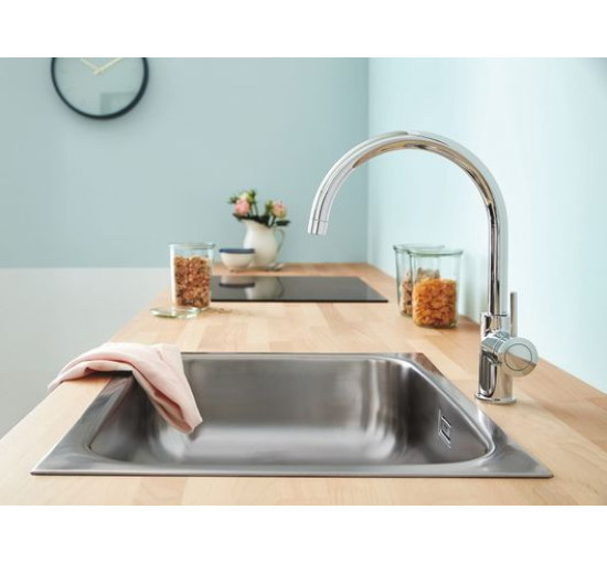 Смеситель для кухни однорычажный GROHE BauClassic хром латунь 31535001