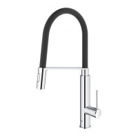 Смеситель для кухни однорычажный с гибким изливом GROHE Viamo черный латунь 30433000