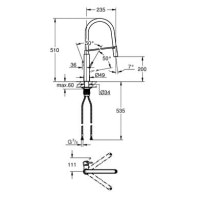 Смеситель для кухни однорычажный с гибким изливом GROHE Viamo черный латунь 30433000