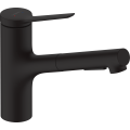 Смеситель hansgrohe Zesis M33 sBox с выдвижным сливом для кухонной мойки, черный матовый 74821670