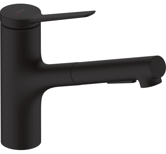 Смеситель hansgrohe Zesis M33 sBox с выдвижным сливом для кухонной мойки, черный матовый 74821670