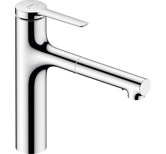 Смеситель hansgrohe Zesis M33 с выдвижным сливом для кухонной мойки, хром 74822000