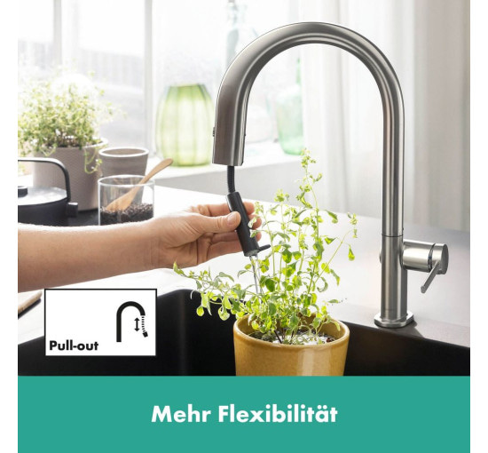 Змішувач для кухні із краном для фільтрованої води HANSGROHE Aqittura M91 сатин латунь 76803800