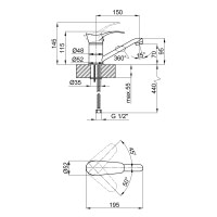 Смеситель для кухни Qtap Eris СRM 002M 150 мм