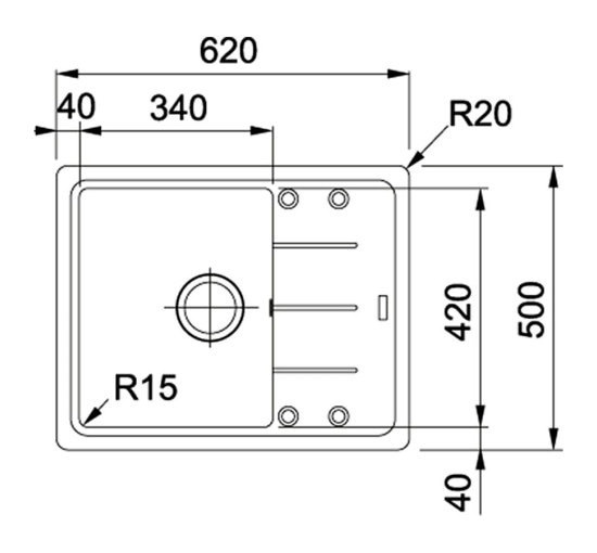 Кухонная мойка Franke Basis BFG 611-62 (114.0565.090) гранитная - врезная - оборотная - цвет Серый камень