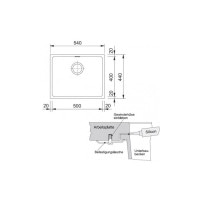 Кухонная мойка Franke Kubus KBG 110-50 (125.0575.040) гранитная - монтаж под столешницу - цвет Серый камень