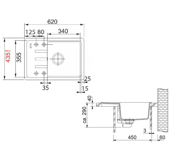 Кухонная мойка Franke Malta BSG 611-62 (114.0575.042) гранитная - врезная - оборотная - цвет Серый камень