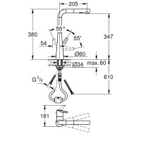 Змішувач для кухні з висувним виливом Grohe Zedra 32553002