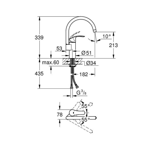 Змішувач для кухні Grohe Eurosmart 33202DC2
