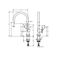 Змішувач Hansgrohe Talis 220 кухонний (72804000)