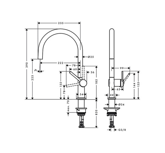 Змішувач Hansgrohe Talis 220 кухонний (72804000)