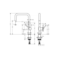 Змішувач Hansgrohe Talis M54 U 220 кухонний Matt Black (72806670)