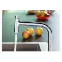 Змішувач Hansgrohe Metris Select 200 кухонний з витяжним виливом на 2 отвори Sbox (73804000)