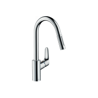 Змішувач Hansgrohe Focus 240 2jet для кухні з висувним виливом Sbox (73880000)