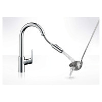 Змішувач Hansgrohe Focus 240 2jet для кухні з висувним виливом Sbox (73880000)