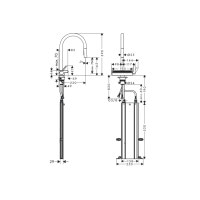 Смеситель Hansgrohe Aquno Select M81 170 3jet кухонный с вытяжным изливом Sbox (73831670) Black Matt