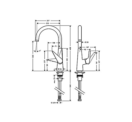 Смеситель Hansgrohe TALIS S 260 1Jet кухонный Chrome (72810000)