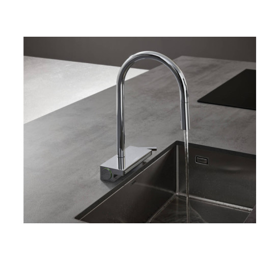 Змішувач Hansgrohe Aquno Select M81 170 3jet кухонний з витяжним виливом Sbox (73831670) Black Matt