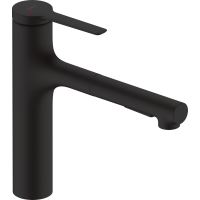 Змішувач hansgrohe Zesis M33 з висувним зливом для кухонної мийки, чорний матовий 74822670