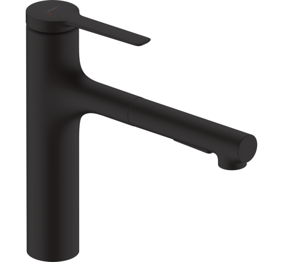 Смеситель hansgrohe Zesis M33 с выдвижным сливом для кухонной мойки, черный матовый 74822670