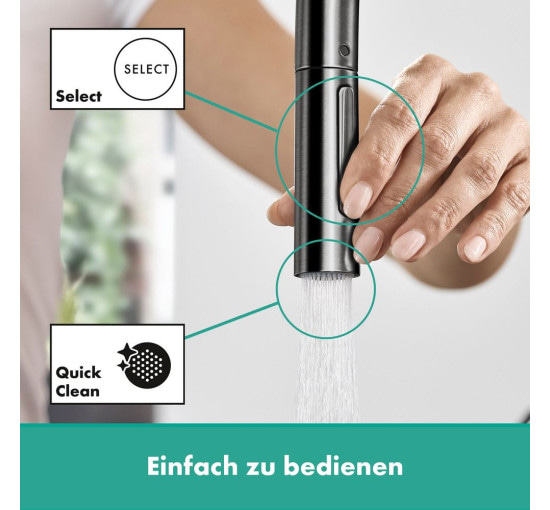 Смеситель для кухни с выдвижной воронкой HANSGROHE Talis M54&sBox сатин латунь 72801340