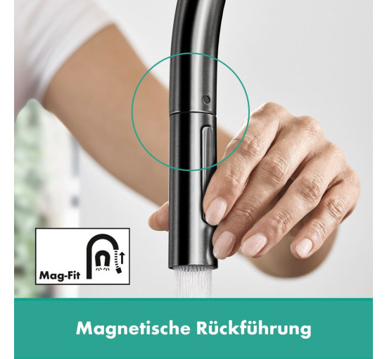 Смеситель для кухни с выдвижной воронкой HANSGROHE Talis M54&sBox сатин латунь 72801340