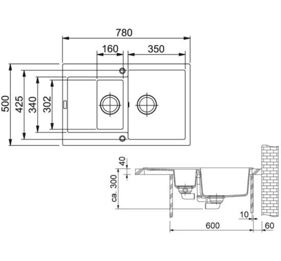 Кухонная мойка Franke Maris MRG 651-78 (114.0565.124) гранитная - врезная - оборотная - цвет Серый камень